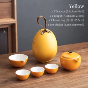 Fruit shaped travel gaiwan tea set full set with carry case