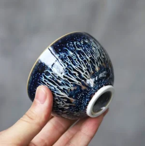 collection of handcrafted jian zhan starry sky japanese chawan tea cups