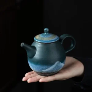 Handcrafted starry sky mountain pattern Chinese teapot full product view